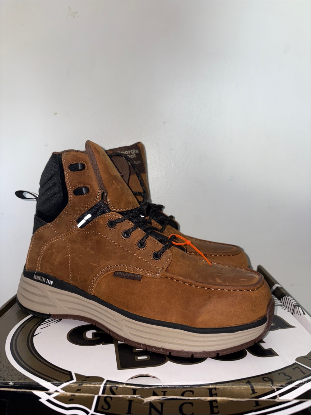 Georgia Boot Men’s Brown Moc Toe Work Boot size 9.5W